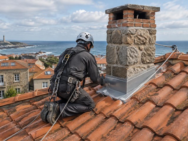 Sin filtraciones: sellado de chimeneas en cubiertas con trabajos verticales en A Coruña